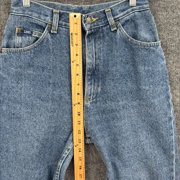 Vintage Lee Jeans Womens 10 High Rise 80s Tapered Mom Stone Washed Classic - Picture 9 of 12